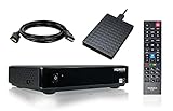 HUMAX Digital HD-Nano Eco Satelliten-Receiver inkl. 1TB Festplatte, 3m HDMI Kabel & HD+ Karte für 6 Monate (HDTV, DVB-S2, USB, 1080p, PVR-Funktion, Fernbedienung, geringer Stromverbrauch, schwarz