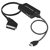 Scart auf HDMI Konverter, Scart auf HDMI Adapter Video Audio Wandler HD 1080P mit HDMI Kabel, für HDTV STB VHS Xbox PS3 Sky DVD Blu-ray usw