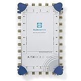 WISI FLEXSWITCH Multischalter DRC 0512 – Kaskadierbarer 5-in-12 Multiswitch mit aktivem terrestrischem Zweig für 12 Teilnehmer – Für DVB-T/T2, DVB-S/S2, DAB & UKW, silber