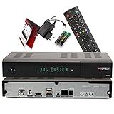 Red Opticum AX Atom 4K UHD digitaler Satellitenreceiver mit PVR Aufnahmefunktion - alphanumerisches Display / HDMI / 2X USB 2.0 / RJ45 LAN-Ethernet Port / Coaxial Audio Out / 12V Netzteil, schwarz