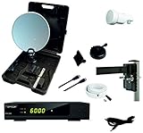 RED OPTICUM Camping Sat Anlagen Komplettset HD-TV - Mobile Satelliten-Anlage mit HD AX 300 Sat-Receiver + Single LNB + Camping Koffer Set + HDMI Kabel uvm. - Camping Sat-Anlage komplett