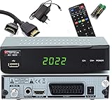 Opticum Sat Receiver SBOX Mini HDTV Digital für Satelliten Fernsehen - Media Player Funktion, HDMI, USB, SCART, Unicable, USB, Astra, Hotbird vorinstalliert - 12V Anschluss für Camping + HDMI Kabel