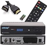 ANKARO DCR 3000 Plus mit PVR Aufnahmefunktion & Timeshift, digitaler TV Receiver, DVBC Kabelreceiver für Kabelfernsehen 1080p Full HD – HDTV, HDMI, SCART, Cable IN, Koaxial, USB + HDMI Kabel