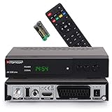 RED OPTICUM AX 300 Plus Sat Receiver mit PVR I Digitaler Satelliten-Receiver HD 1080p - HDMI - SCART - USB - Coaxial Audio I 12V Netzteil ideal für Camping I Receiver für Satellitenschüssel Schwarz